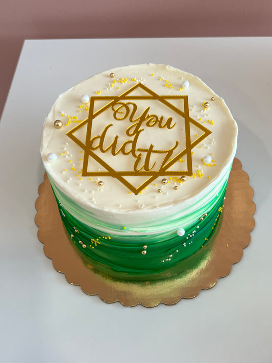 Graduation Wave Cake Plain with Topper Only