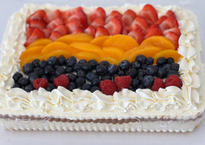 (Tres leches tray (with fruit) thanksgiving