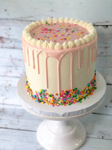 Pastel Coffetti Drip Cake